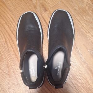 Taryn Rose Black and White Slip-On Shoes